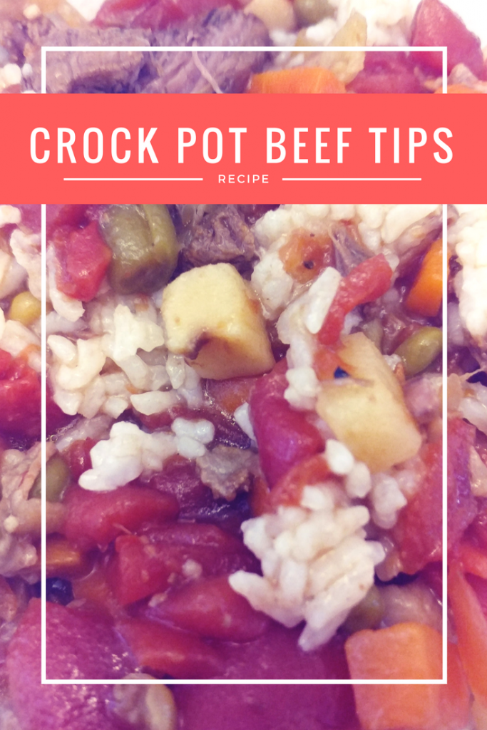 A simple and hearty crock pot beef tips and rice recipe that everyone will love. 