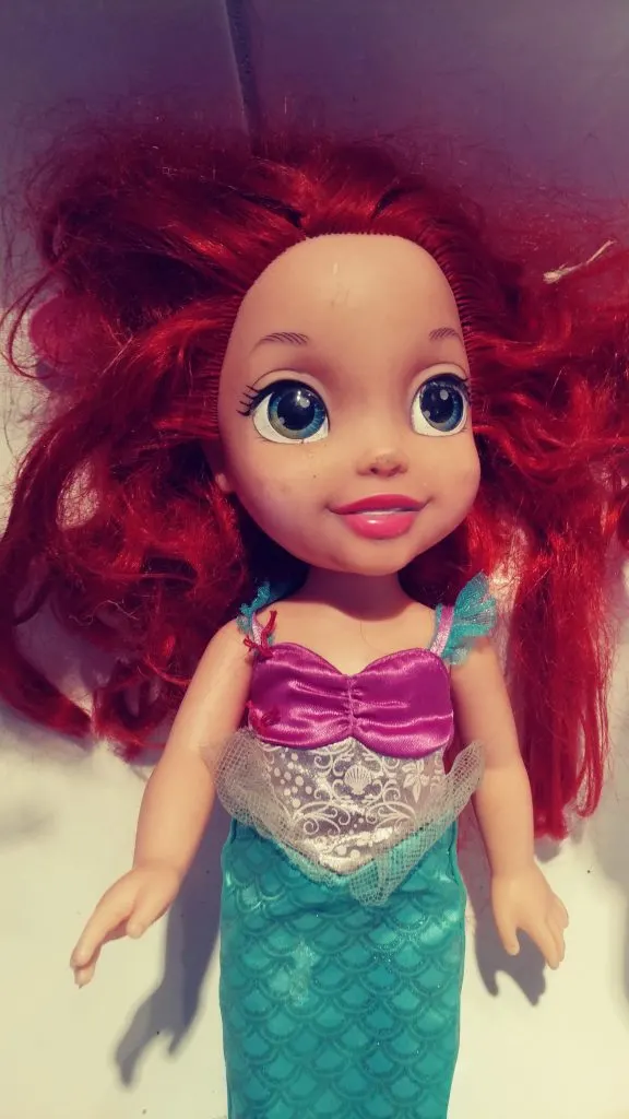 Ariel Doll Hair repair before