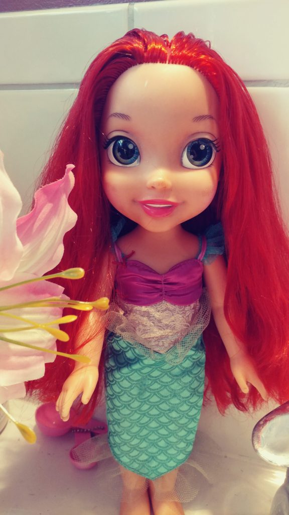 Ariel's doll hair repair.