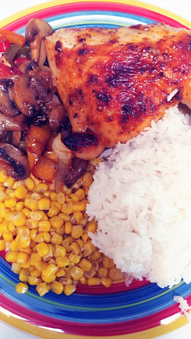 Baked Chicken Quarters with Veggies