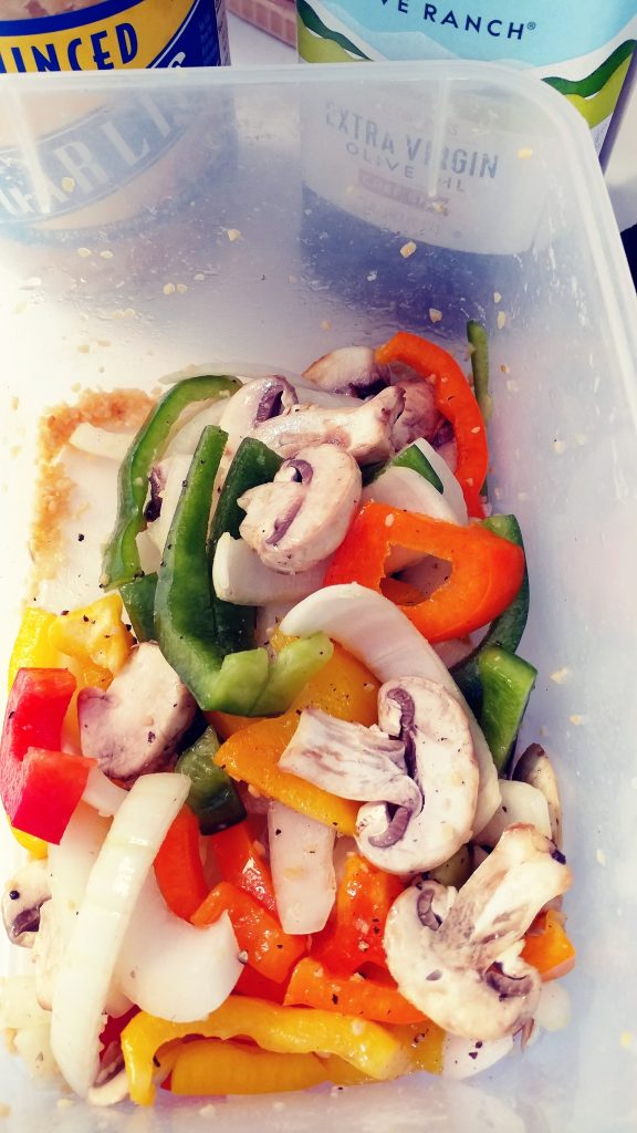 Seasoned Veggies for baked chicken quarters