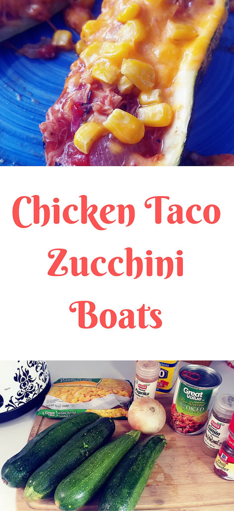Chicken taco zucchini boats. 