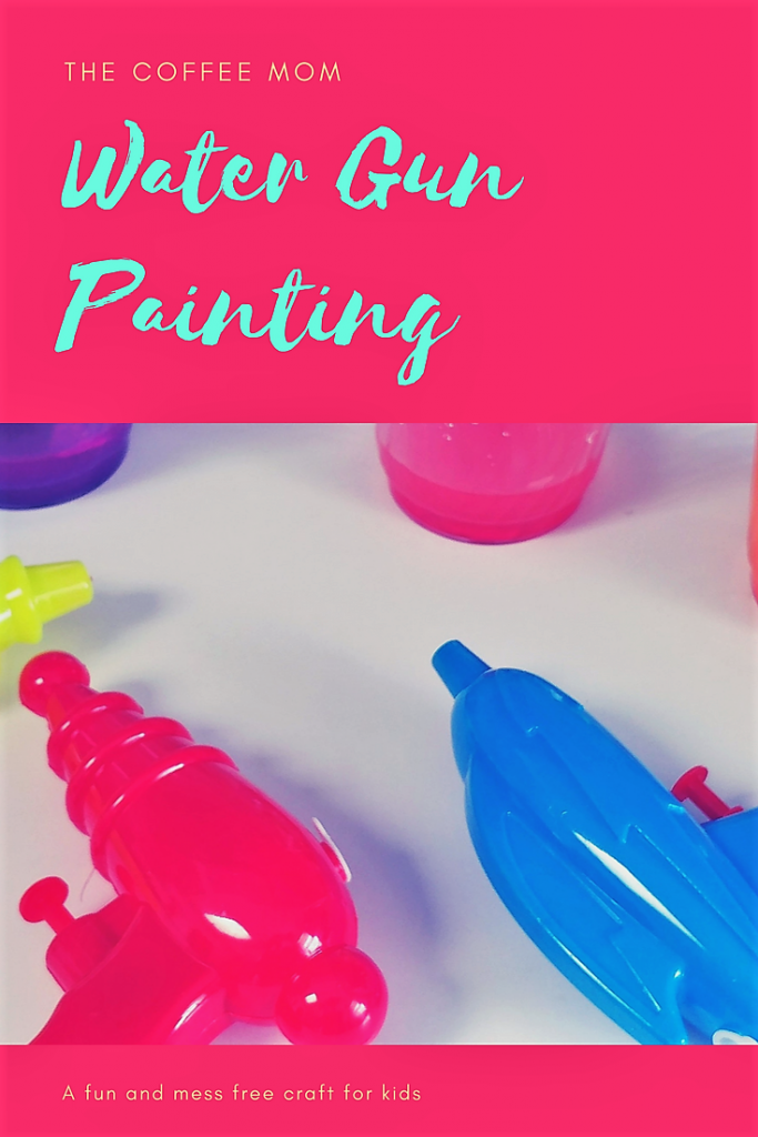 Water gun painting. a cheap and mess free project for kids.
