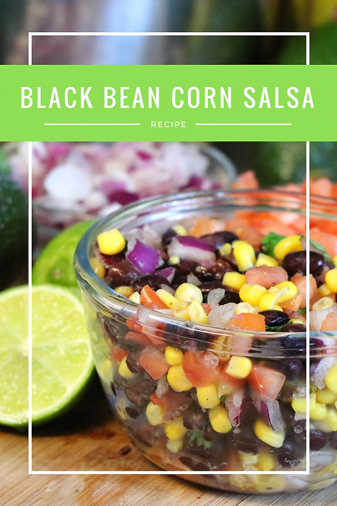Super easy Chipotle inspired black bean corn salsa.