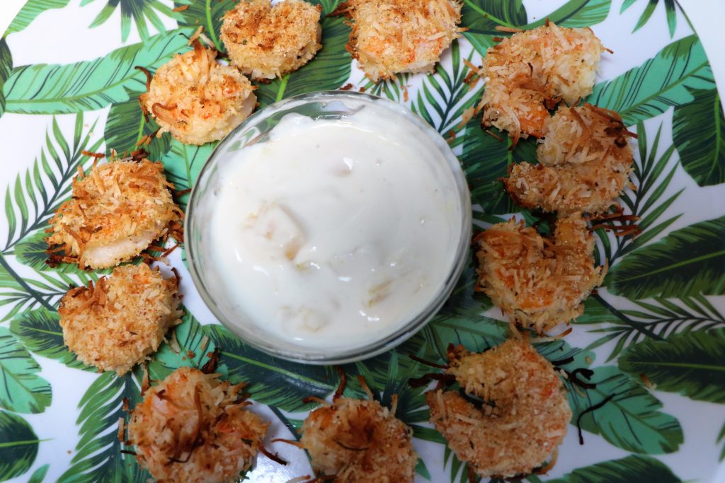 baked coconut shrimp and red lobster sauce