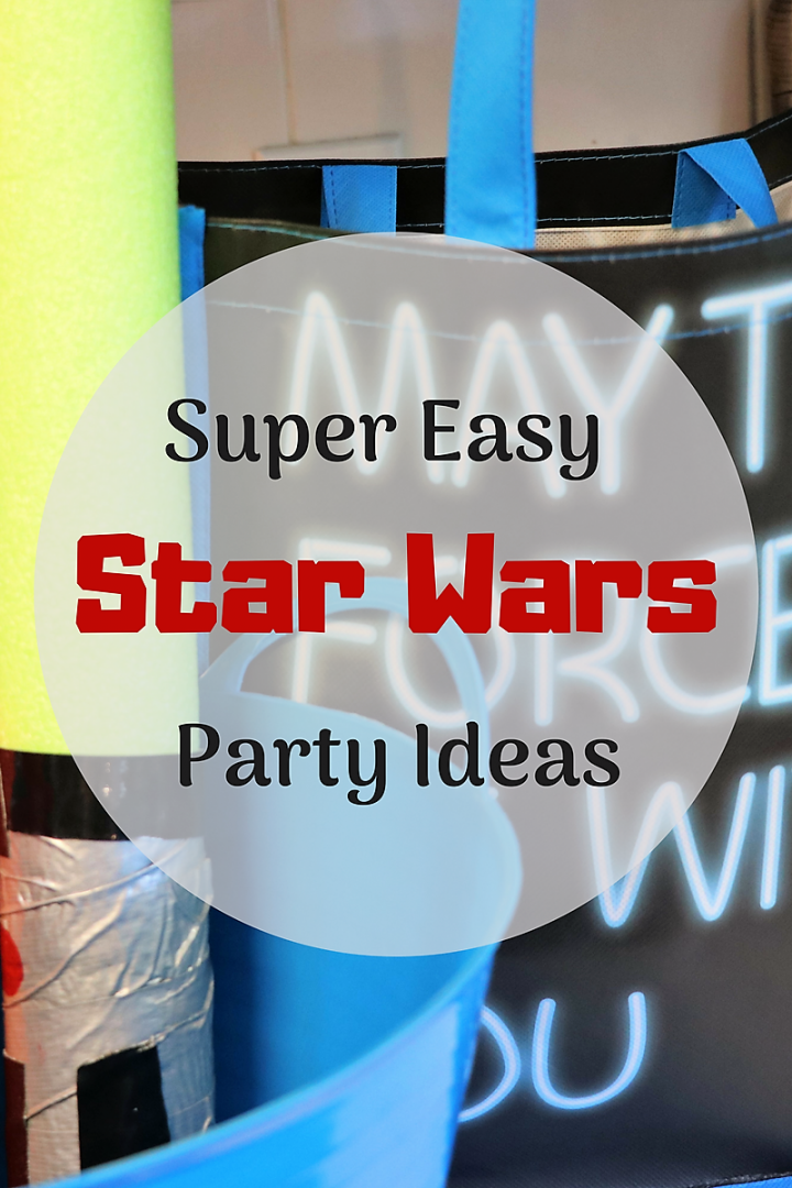 Easy Star Wars Party Ideas. Super simple and inexpensive ways to have an epic Star Wars Party. Make these Pool Noodle Light Sabers and more! Dollar Tree Star Wars gifts and DIY