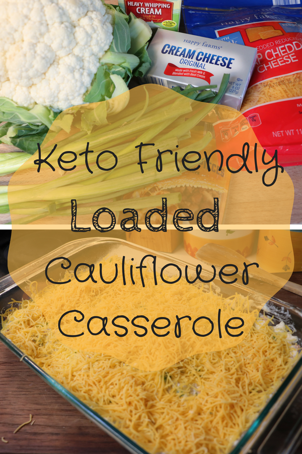 Keto Friendly Bacon and Cheese Loaded Cauliflower Casserole. Healthy low carb dish reminiscent of loaded mashed potatoes. This low carb alternative is just as good, if not better than it's high carb counterpart!