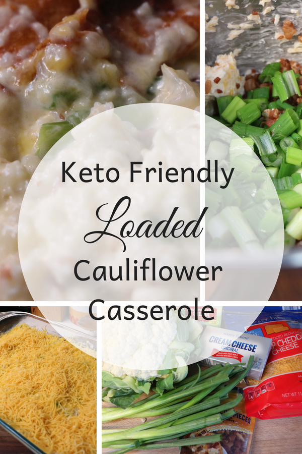 Keto Friendly Bacon and Cheese Loaded Cauliflower Casserole. Healthy low carb dish reminiscent of loaded mashed potatoes. This low carb alternative is just as good, if not better than it's high carb counterpart! 