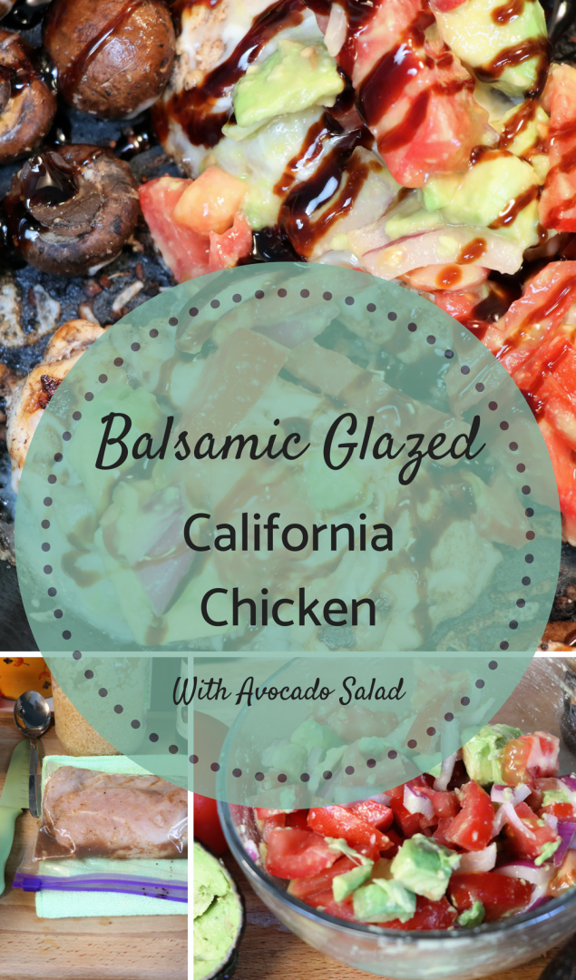 Balsamic Glazed Chicken With Avocado Salad. This light and fresh meal inspired by California chicken flavors has everything you need! Low carb and keto friendly, this dish is perfect for the whole family.