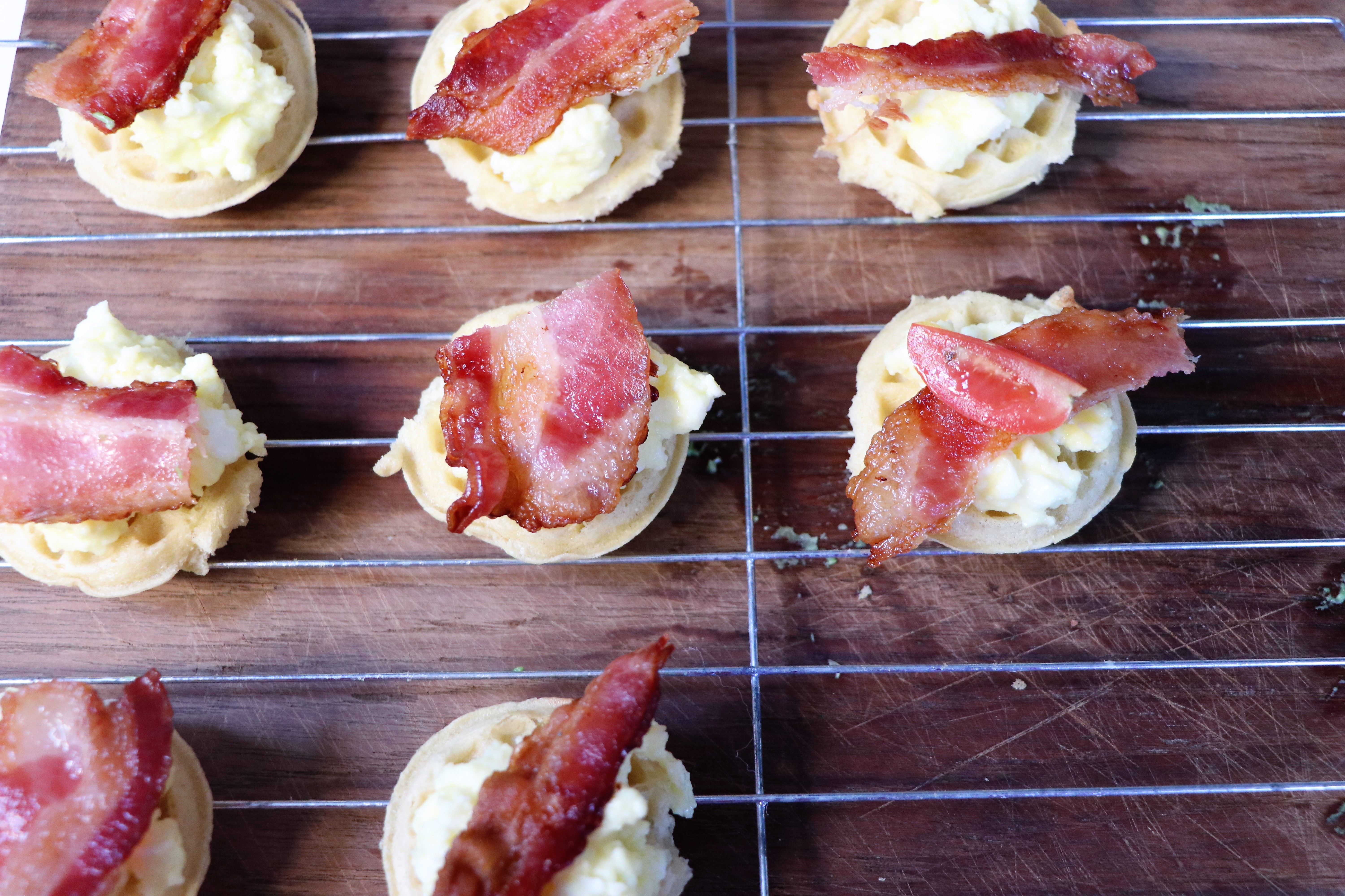 Mini Waffle Breakfast Tostadas