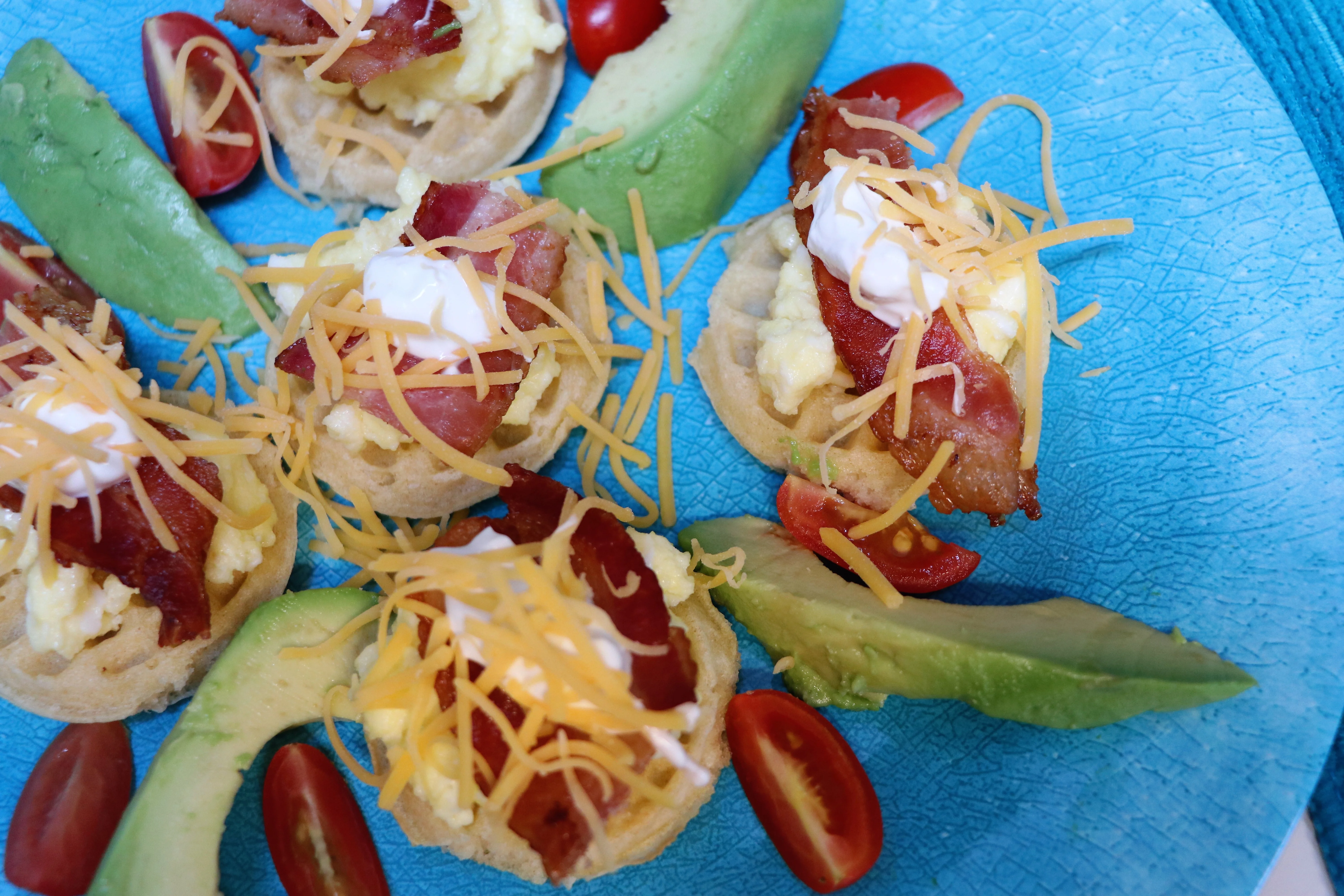 Mini Waffle Breakfast Tostadas