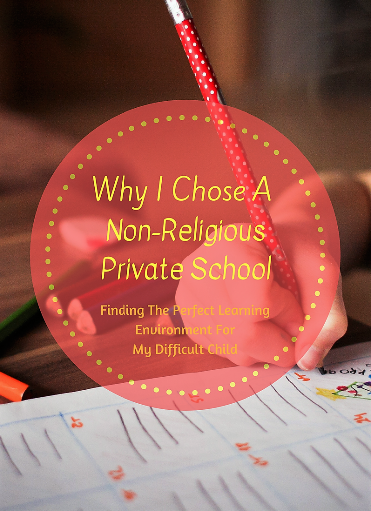 Why I Chose A Non Religious Private School. Finding the perfect learning environment for my difficult child.
