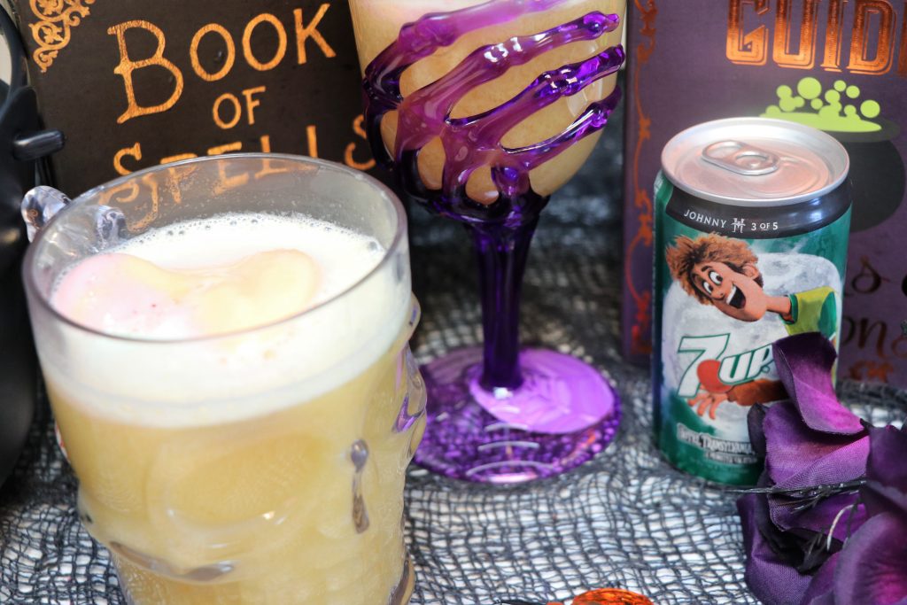 This spooky Witch's Brew Punch is made with 3 simple ingredients and will make any Halloween Party a creepy winner FrighteninglyFunFlavors #ad