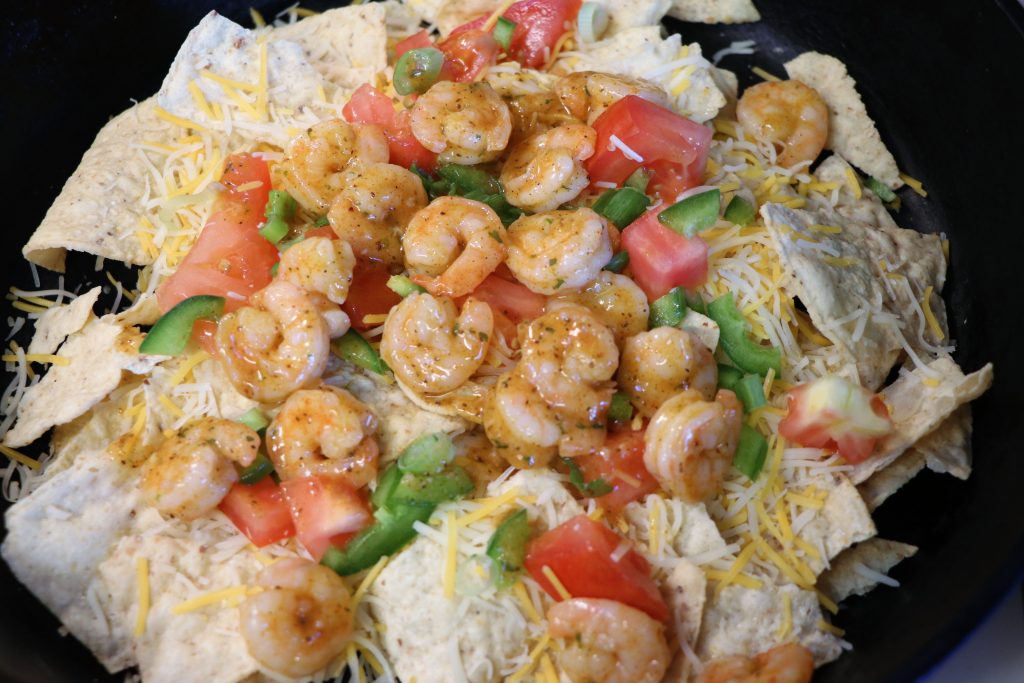 Blackened Shrimp Nachos. Perfect or an Easy Game Day Appetizer