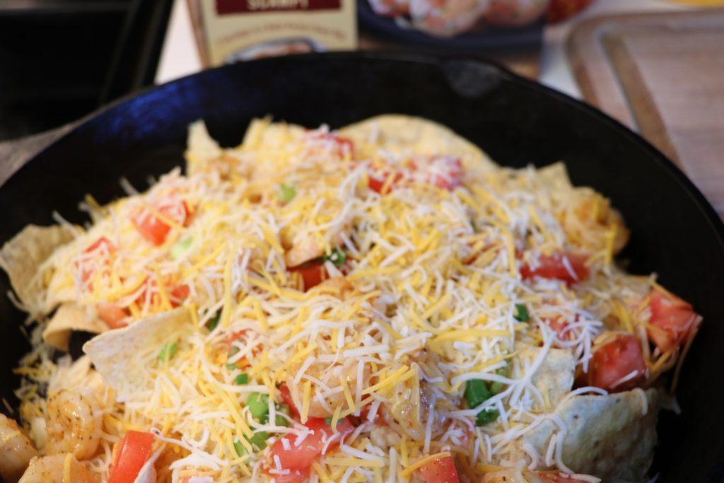 Blackened Shrimp Nachos. Perfect or an Easy Game Day Appetizer