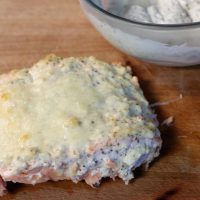 Low carb Keto salmon with creamy dill sauce