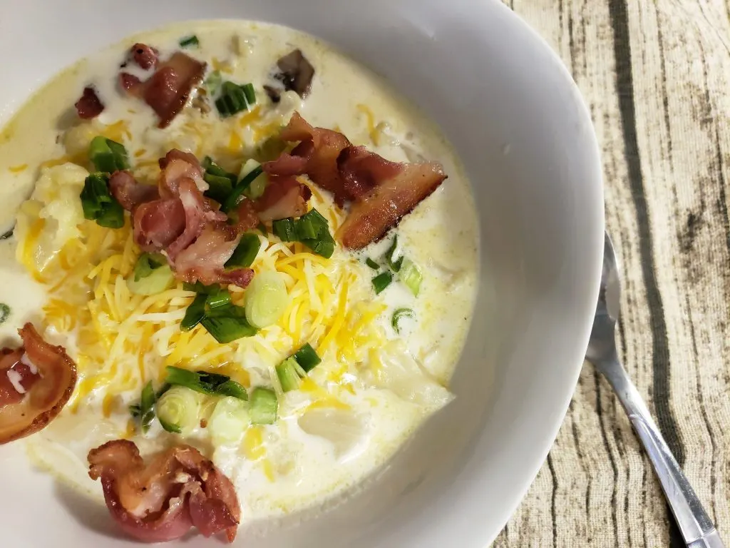 Loaded cauliflower casserole. Keto and Low Carb