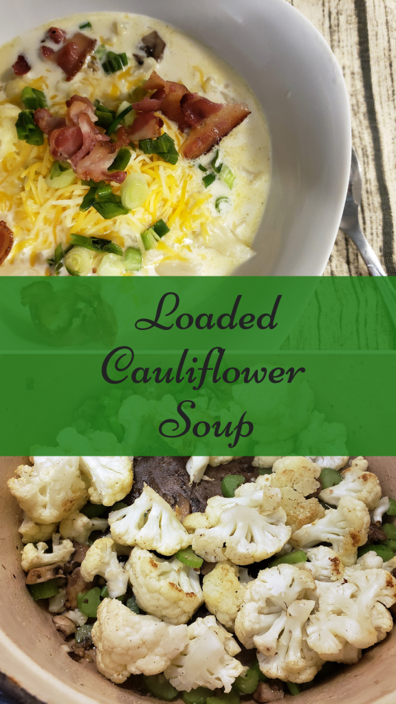 Loaded Cauliflower Soup> a Keto loaded cauliflower soup. A low carb twist on potato soup