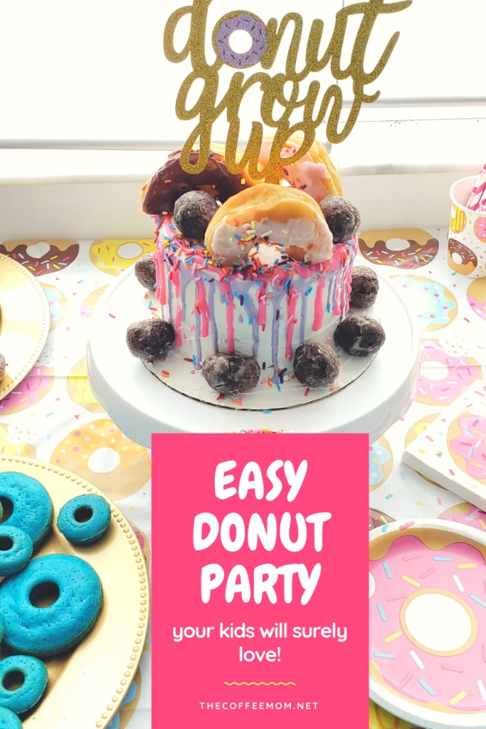 Donut Grow Up Birthday Party. This donut birthday party is super sweet and easy to pull off! Make a simple donut drip cake, create a DIY donut bar, and get the cutest donut party accessories for a steal! 