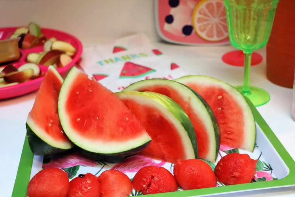 the perfect summer cookout with watermelon tray and easy sides