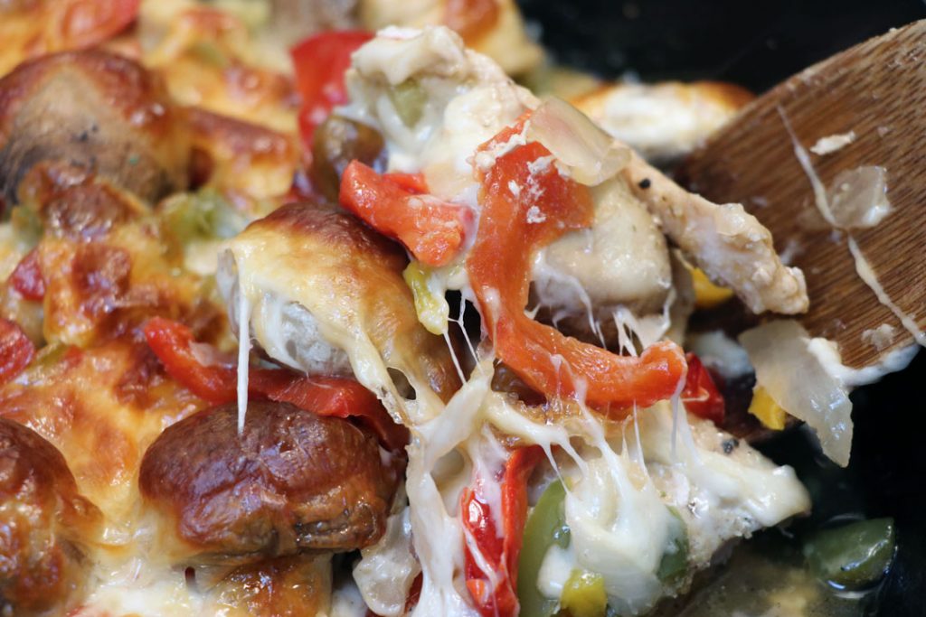 keto chicken Philly bake