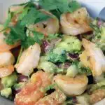 shrimp salad and avocado