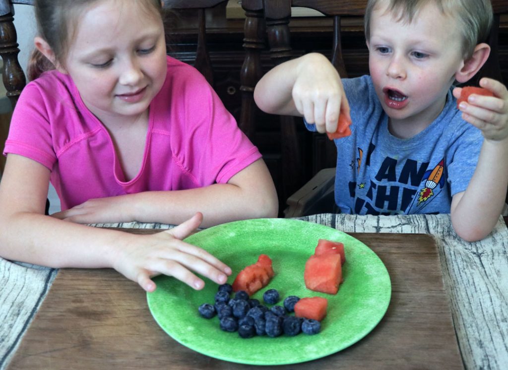 kid friendly fruit tray as an after school snack