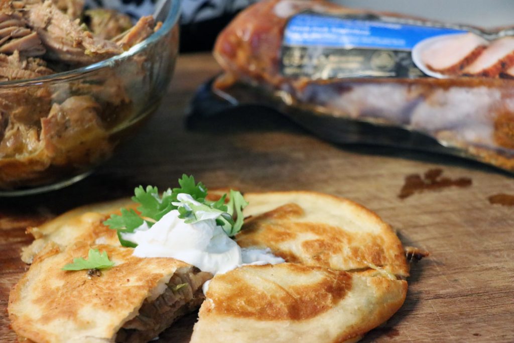 slow cooker pulled pork quesadilla