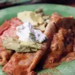 chicken enchiladas with sour cream and avocado