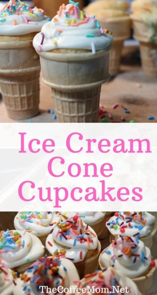 Looking to make some easy Ice Cream Cone Cupcakes for your next birthday party? All you need is cake mix, ice cream cones, frosting and sprinkles!