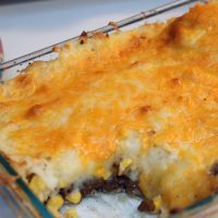 Easy-Shepard's-Pie. Shepherd's Pie with corn and instant mashed potatoes