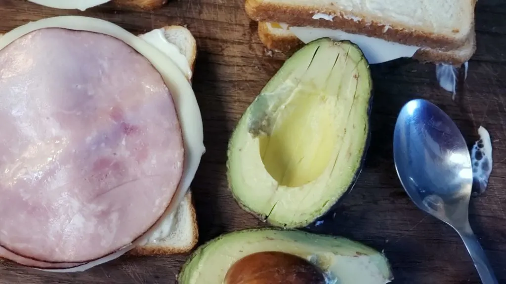 ham and cheese avocado grilled cheese