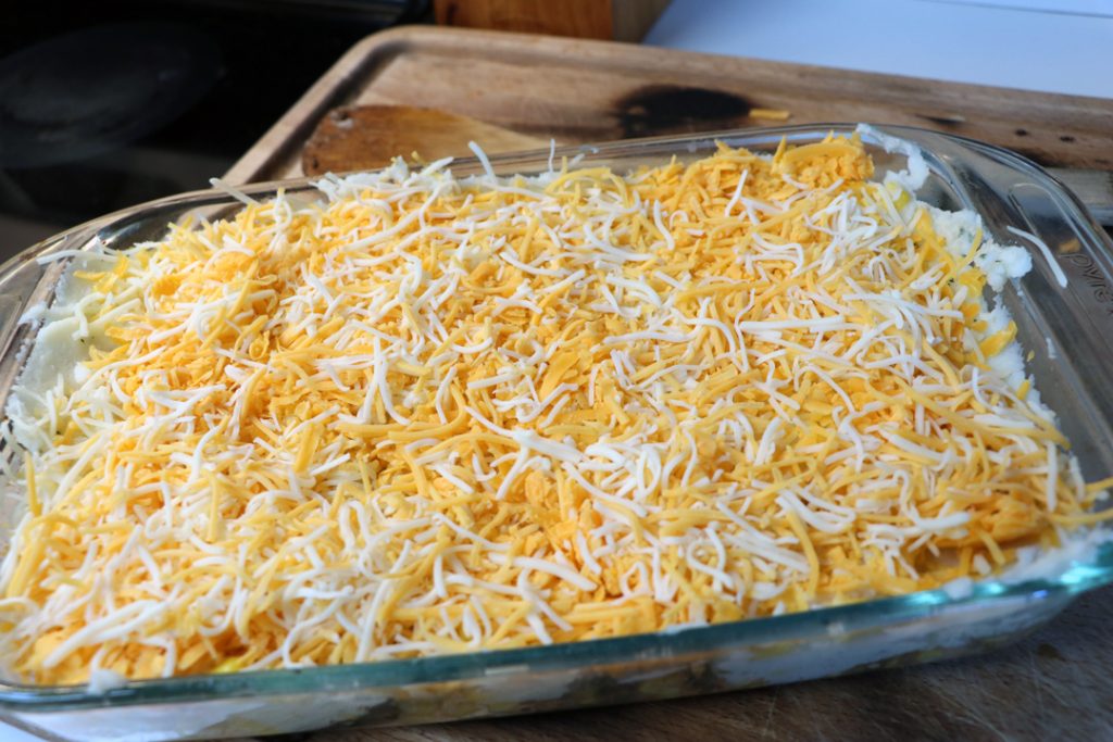 shepherd's pie with cheese on top