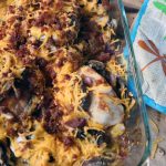 Keto BBQ Chicken Casserole with Cheese and Bacon