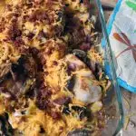 Keto BBQ Chicken Casserole with Cheese and Bacon