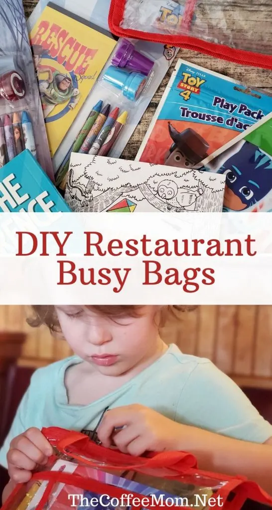 Taking toddlers to restaurants can feel like walking into war! Everything is unpredictable, will they scream? Will they cry? No one knows! Most of us don't want to just hand our kid a phone to keep them entertained at a restaurant, so what is a busy mom to do? DIY restaurant busy bags have saved my dinner quite a few times! With fun and inexpensive activities, these bags are a real dinner time lifesaver! 