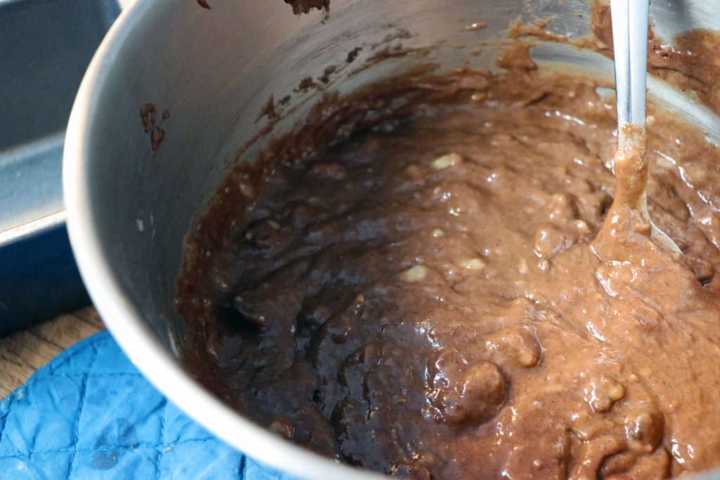 mixed banana bread batter