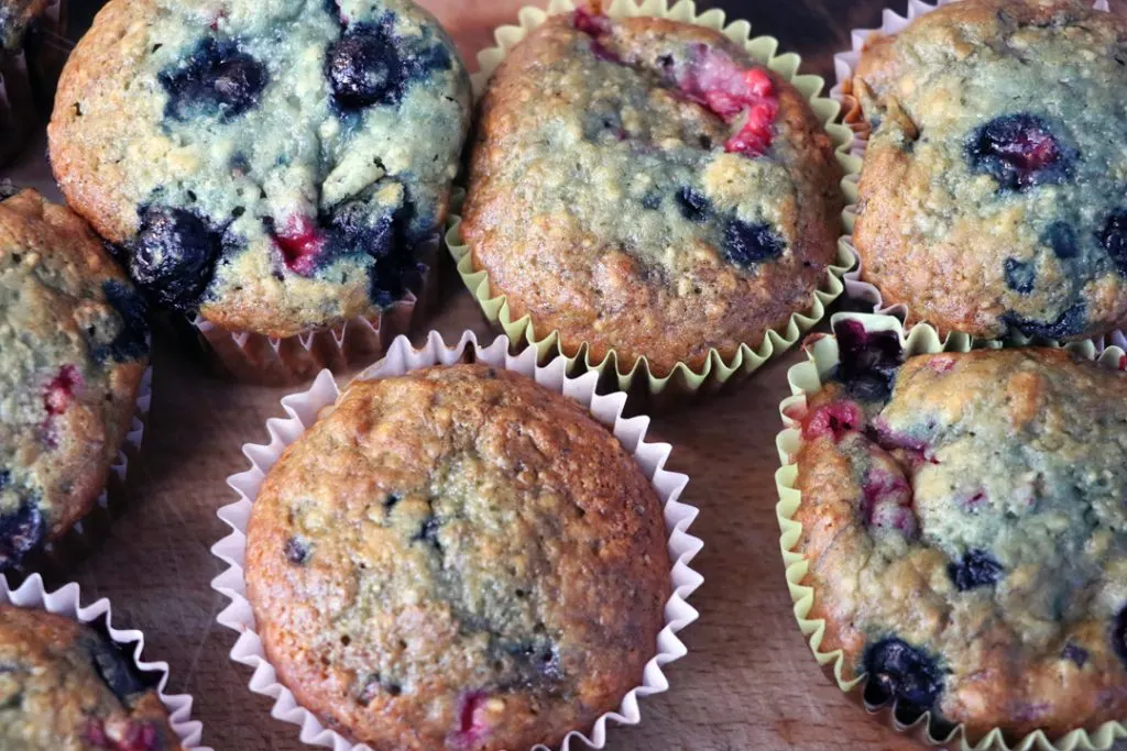 Banana blueberry muffins