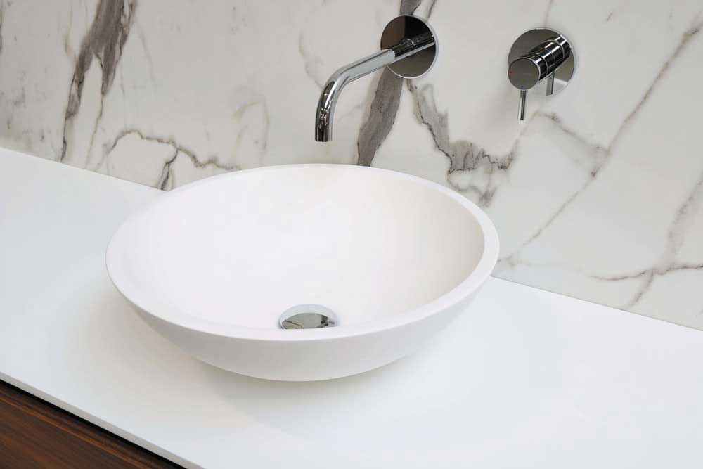 a basin sink in a bathroom