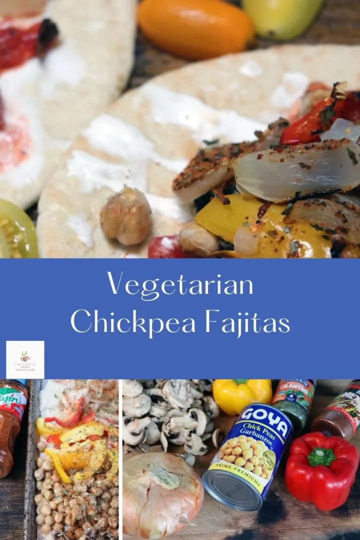 Quick and easy, sheet pan chickpea fajitas are a hit with the whole family. These vegetarian fajitas are loaded with veggies, chickpeas, and fajita seasoning and are perfectly served on a warm pita bread shell.