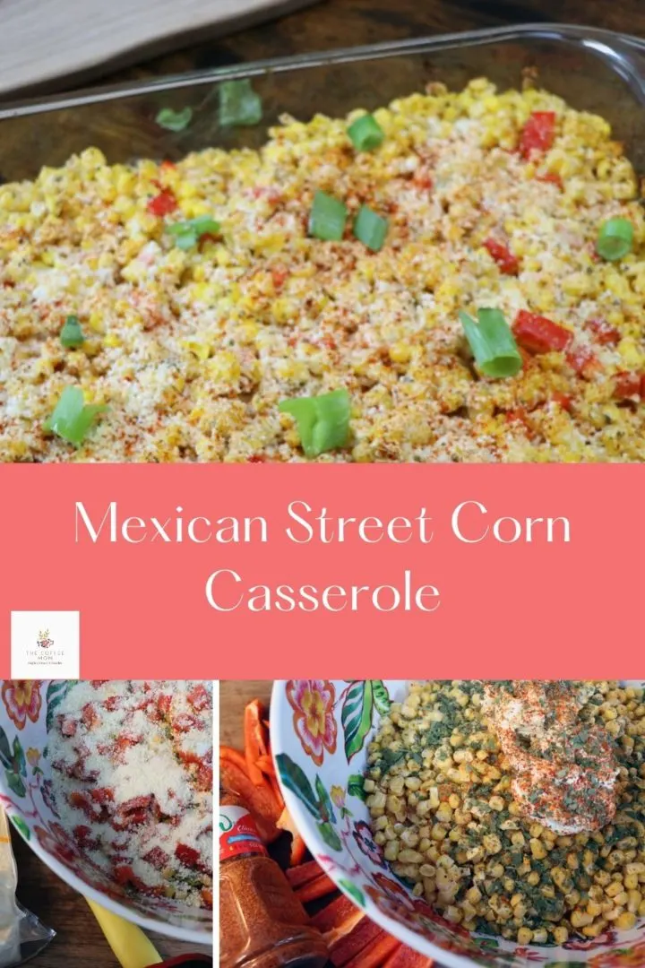 Made with frozen corn, red pepper, Cotija cheese, and mayo this Mexican street corn casserole is a delicious addition to your taco Tuesdays!