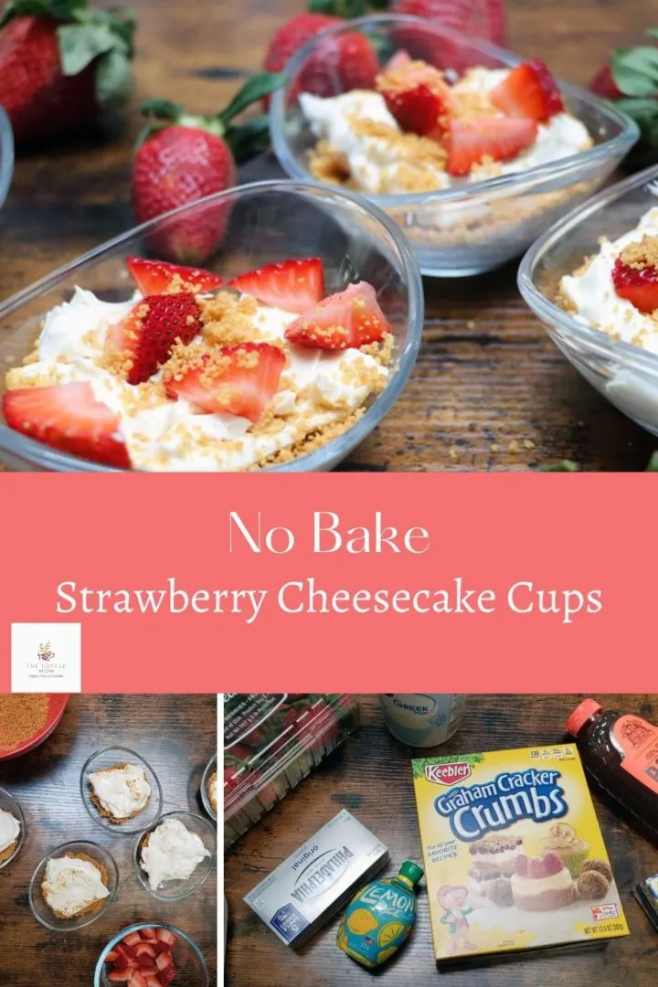 No-Bake Strawberry Cheesecake Cups are an easy dessert that adults and kids will love. Quick and simple with just a few ingredients, these are guaranteed to be your new favorite simple dessert!
