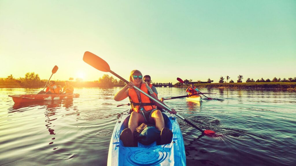 kids kayak fishing