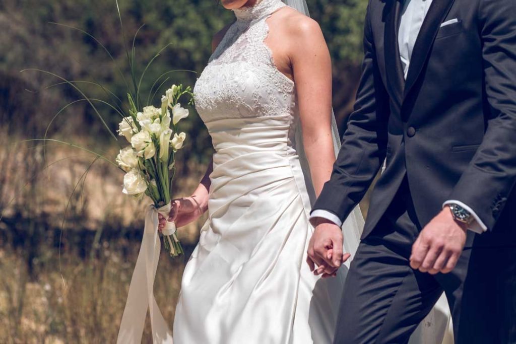 High Neck Sleek Wedding Dress