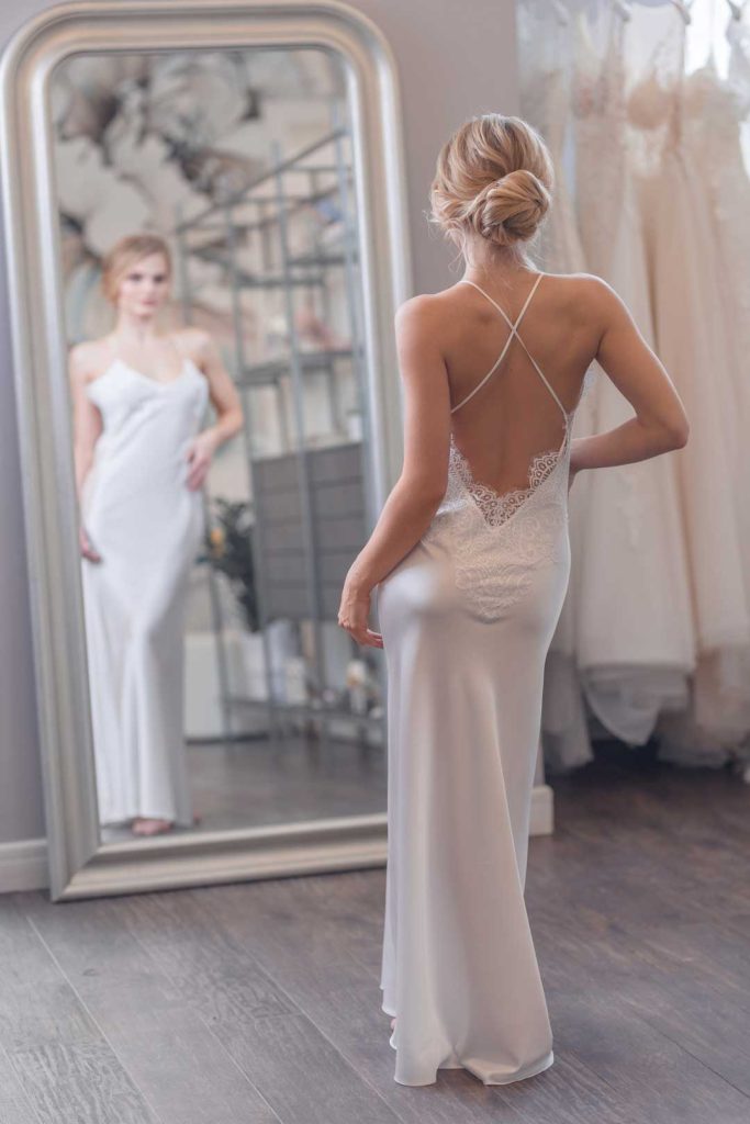 Satin Strappy Backless Gown