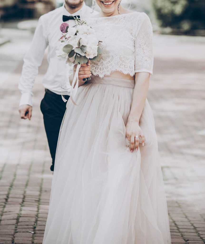 Two-Piece Lace Bridal Gown