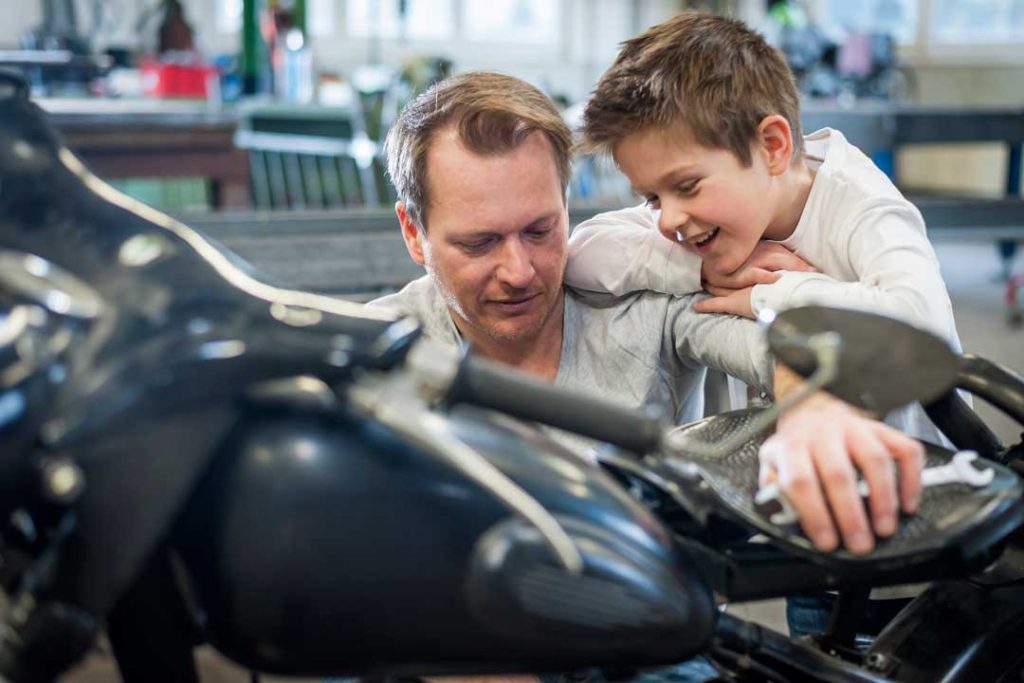 motorcycle riding with kids