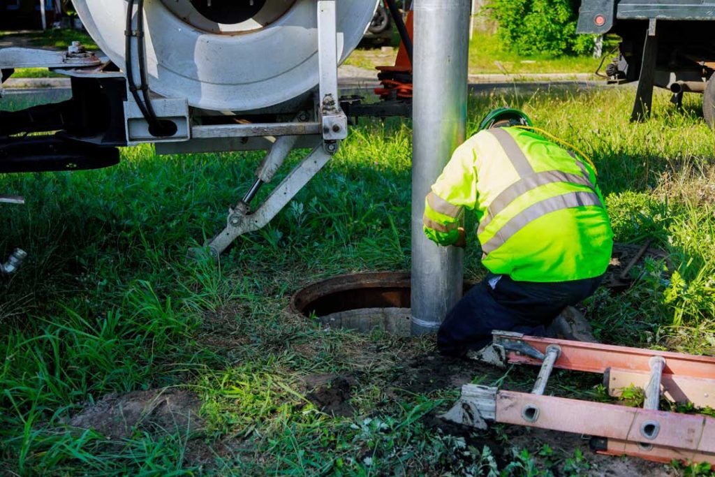 Septic system inspection by professional.