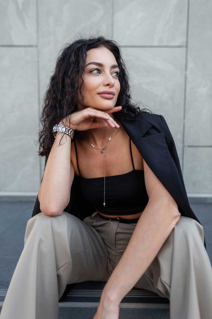Simple jewelry styled for casual wear