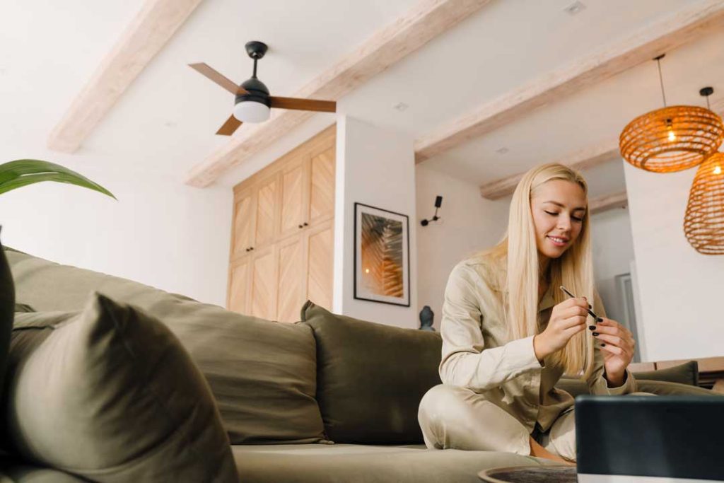 Ceiling fan helping keep home cool